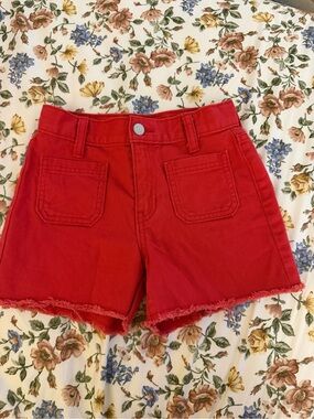 Red Girls Old Navy High-Rise Denim Shorts